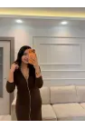Fermuarlı Ottoman Kumaş Elbise
