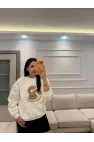 Fluffy Üç İplik Şardonlu Sweatshirt