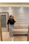 Fularlı Üç İplik Sweatshirt