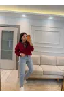 Fularlı Üç İplik Sweatshirt