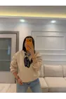 Fularlı Üç İplik Sweatshirt
