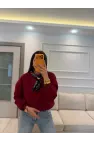 Fularlı Üç İplik Sweatshirt