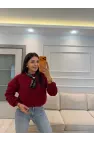Fularlı Üç İplik Sweatshirt