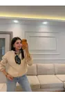 Fularlı Üç İplik Sweatshirt