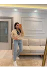 Fularlı Üç İplik Sweatshirt