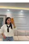 Fularlı Üç İplik Sweatshirt