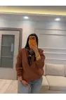 Fularlı Üç İplik Sweatshirt