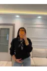 Fularlı Üç İplik Sweatshirt