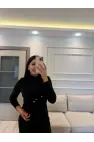 Kalp Düğmeli Büzgü Bantlı Bluz