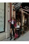 Kapitone Denim Detaylı Bomber Mont