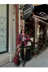 Kapitone Denim Detaylı Bomber Mont