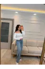 Kayık Yaka Uzun Kol Bluz