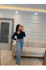 Kayık Yaka Uzun Kol Bluz