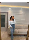 Kayık Yaka Uzun Kol Bluz