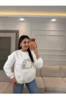 Kedi Baskılı Sweatshirt