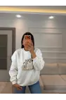 Kedi Baskılı Sweatshirt