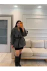 Kemer Detaylı Kaşe Kaban