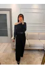 Kemerli Crep Kumaş Pantolon