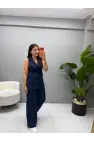 Keten Yelek Pantolon Takım