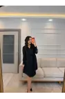 Kruvaze Gömlek Yaka Elbise