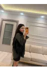 Kürk Ve Püskül Detaylı Kaşe Ceket