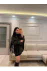 Kürk Ve Püskül Detaylı Kaşe Ceket
