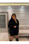 Kürk Ve Püskül Detaylı Kaşe Ceket