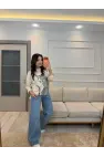 Leopar Baskılı Modal Sweatshirt
