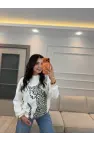 Leopar Baskılı Modal Sweatshirt