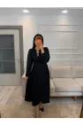 Ön Broşlu Simli Elbise
