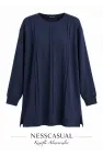 Önü Çımalı Modal Tunik Sweatshirt