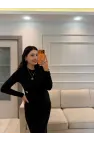 Ottoman Kumaş Yıldız Detaylı Elbise