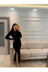 Ottoman Kumaş Yıldız Detaylı Elbise