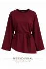 Oysh Bel Bağlamalı Asimetrik Sweatshirt