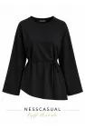 Oysh Bel Bağlamalı Asimetrik Sweatshirt