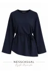 Oysh Bel Bağlamalı Asimetrik Sweatshirt
