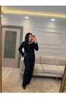 Premium Gold Düğmeli Palazzo Pantolon