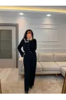 Premium Gold Düğmeli Palazzo Pantolon
