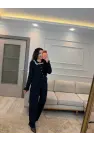 Premium Gold Düğmeli Palazzo Pantolon
