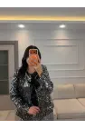 Pul Payet Fiyonk Detaylı Astarlı Ceket