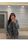 Pul Payet Fiyonk Detaylı Astarlı Ceket