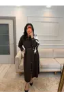 Şal Detaylı Kemerli Elbise