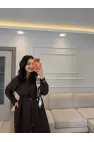 Şal Detaylı Kemerli Elbise
