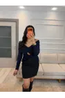 Şal Yaka Kruvaze Aksesuar Bluz