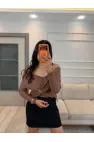Şal Yaka Kruvaze Aksesuar Bluz