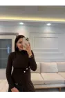 Sandy Kumaş Serpme Taşlı Elbise