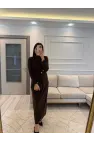 Sandy Kumaş Serpme Taşlı Elbise