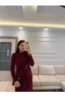 Sandy Kumaş Serpme Taşlı Elbise