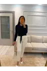 Sandy Önü Şal Detay Bluz