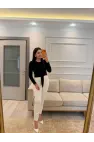 Sandy Önü Şal Detay Bluz